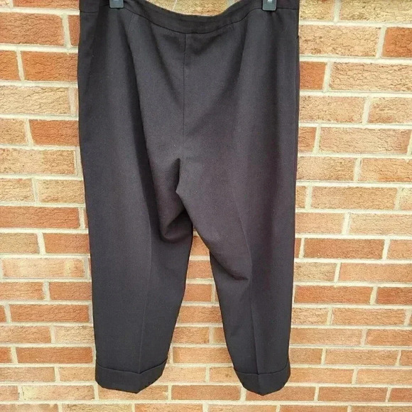 Chico's Black Ankle Pants Women's Size Large Cuffed Hem Wide Leg - Picture 4 of 6